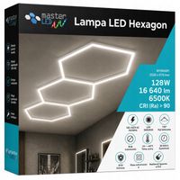 Hexagon Lampa LED 252x97 cm Warsztatowa 128W Hexagon Oświetlenie Do Garażu