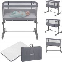Łóżeczko dostawne, wolnostojące, kołyska 3w1 zestaw dodatków Lionelo Aurora