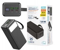 POWER BANK 40000mAh SZYBKI MOCNY AKUMULATOR 2x USB 2x USB-C PD QC 3.0 65W