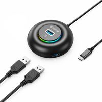 Hub USB Orico YXR4-C3 RGB 4w1 USB-A 3.0 audio mikrofon 30cm