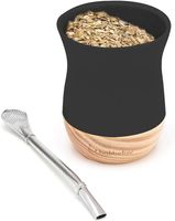 BALIBETOV Tradycyjny zestaw kubków i bombilla Yerba Mate ceramiczny kubek Mate o pojemności 230 ml z drewnianą podstawą - błąd cenowy