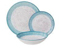 Komplet obiadowy 18 el. porcelanowy Riva Aqua Green zielonobiały