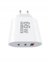 SZYBKA ŁADOWARKA SIECIOWA 66W USB 2x typ C PD + QC 3.0