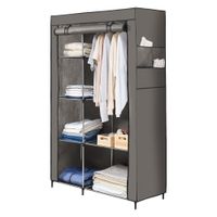 Szafa tekstylna Smukee Home 105 x 45 x 170 cm składana szara