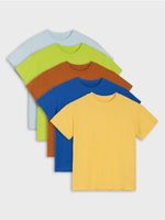 Bawełniane koszulki basic 5 pack Kolor żółty - SINSAY - 739IT-11X