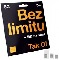 Karta SIM Starter Internet 825GB rozmowy bez limitu na miesiąc 400GB na Rok