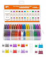 Zestaw 100 Sztuk Bezpieczników Samochodowych Mini i Standard 2A-40A