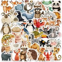 50 unikalnych naklejek z ilustracjami zwierząt