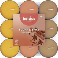 Bolsius – 18 zapachowych podgrzewaczy – Cukier i przyprawy