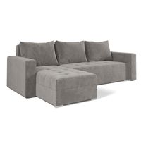 Narożnik szary z funkcją spania FORSET z modnymi pikami.