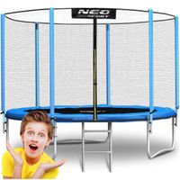 Neo-Sport, Trampolina ogrodowa z siatką zewnętrzną i drabinką, 6 ft/183 cm