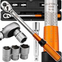 NEO TOOLS KLUCZ DYNAMOMETRYCZNY 40-210NM + 3 NASADKI 17, 19, 21 MM + - 3%