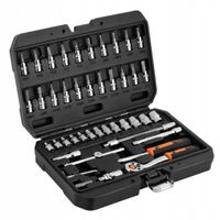 NEO ZESTAW KOMPLET KLUCZE NASADOWE 1/4'' 46el CRV NASADKI TORX BITY 10-004