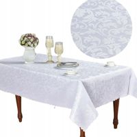 OBRUS PLAMOODPORNY BIAŁY 300 CM X 160 CM PROSTOKĄT