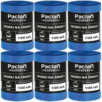Paclan Expert worki na śmieci zawiązywane 60L 600 sztuk - 6 rolek x 100 szt