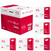 PAPIER KSERO A4 POLSPEED BIAŁY 80g 2500 arkuszy 5 RYZ - DO DRUKARKI I KSERO