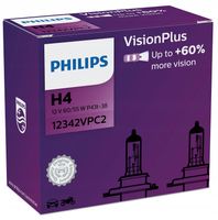 Philips H4 VisionPlus +60% światła 2x żarówka 12V 60/55W ECE H4
