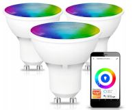 3x Żarówka LED HALOGEN GU10 5W RGB SMART WiFi TUYA