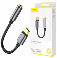 Przejściówka BASEUS AUX jack 3,5mm do USB-C Adapter do Słuchawek Głośników