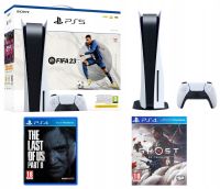 PS5 + FIFA 23 + The Last of Us + Ghost of Tsushima