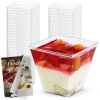 Pucharki Kwadratowe do deserów 120ml 50szt