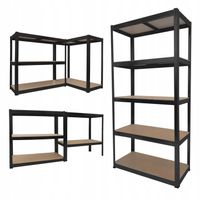 REGAŁ metalowy lakierowany 180x90x30 CZARNY loft