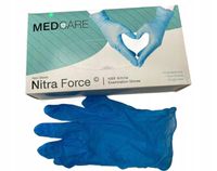Rękawiczki nitrylowe syntetyczne „Medcare” – 100 szt. (rozm. M, niebieskie)