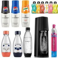 SODASTREAM TERRA SATURATOR NABÓJ BUTELKI 1x 1L FUSE 2x 0,5L LH + 3x Syrop