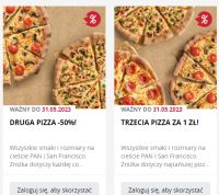 Druga pizza 50% taniej lub trzecia za 1zł