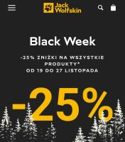 Jack Wolfskin -25% na wszystkie produkty (również z wyprzedaży)