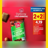 Czekolada mleczna z całymi orzechami 2+2 - cena za sztukę