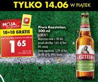 Piwo Kasztelan 500 ml but., 10+10 gratis z kartą Moja Biedronka