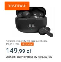 Słuchawki bezprzewodowe JBL Wave 200 TWS