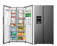 Lodówka Side By Side TCL RC591SXE0 No Frost 185cm Srebrna Galaxy Inox Podajnik Wody Kostkarka 591L