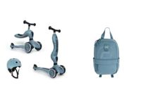 Scoot & Ride Highwaykick 1 Jeździk i hulajnoga 2w1 + kask XXS-S Forest z plecakiem Scoot & Ride gratis