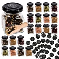 Słoiczki na przyprawy 120ml 20 sztuk + 60x naklejki