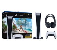 Konsola Sony PlayStation 5 Digital (PS5) + Horizon Forbidden West + słuchawki PULSE 3D (czarny)