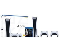 Konsola Sony PlayStation 5 (PS5) + dodatkowy pad (biały) + The Last of Us Part II ( W ratach) - HotShops.pl