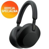 Słuchawki bezprzewodowe Sony WH-1000XM5SA ANC (Miękki futerał) Nauszne Bluetooth 5.2 Czarny (możliwe 744,80 zł)