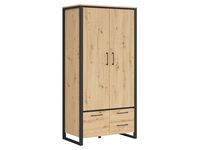 Szafa dwudrzwiowa Dodson 100 cm dąb artisan/czarny