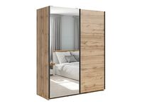Szafa przesuwna Tetrix 153 cm z lustrem dąb wotan