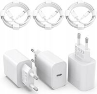 Szybka Ładowarka Sieciowa 25W TYP C +Kabel Lightning Iphone GRATIS 2 Sztuki