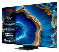 Telewizor 55" TCL QLED 144Hz HDMI 2.1 55C805 4K Ultra HD Google TV Nowy