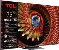 Telewizor TCL 75C8K 75" QD-Mini LED 4K 144 Hz Google TV Dolby Atmos Dolby Vision HDMI 2.1 (możliwy cashback)