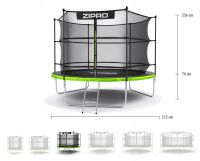 Trampolina ogrodowa dla dzieci 312 cm siatka wew.