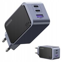 UGREEN Szybka Ładowarka Sieciowa USB 2x USB Typ C Zasilacz QC PD Kostka 65W