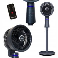 Wentylator podłogowy kolumnowy Verotech VF-720 czarny pilot oscylacja 3D