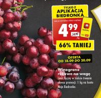 Winogrono różowe - luz 4,99 zł/kg