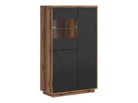 Witryna Forn 94 cm z 3 drzwiami dąb delano ciemny/czarny mat