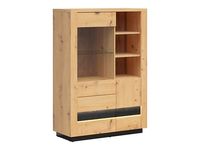 Witryna Ostia 101 cm z 2 drzwiami i 2 szufladami dąb artisan
